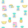 fruit pineapple slice cut food vector seamless pattern Royalty Free Stock Photo