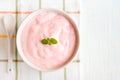 Fruit pink yogurt