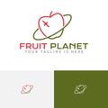 Fruit Planet Apple Star Unique Monoline Logo