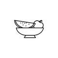 fruit in a plate icon. Element of food icon for mobile concept and web apps. Thin line fruit in a plate icon can be used for web Royalty Free Stock Photo