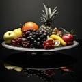 Fruit plate in a summer day Royalty Free Stock Photo