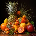 Fruit plate in a summer day Royalty Free Stock Photo