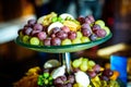 Fruit platter buffet at business or wedding event venue. Royalty Free Stock Photo