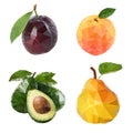 Fruit plum, avocado, peach, pear