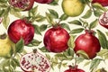 Fruit pomegranate illustration. Generate AI