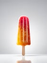 Fruit popsicle. Popsicle ice cream. Melting ice cream drops on a light. AI generated Royalty Free Stock Photo