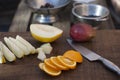 Fruit preparation for fruit salad Royalty Free Stock Photo