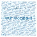 Fruit Processing typography word cloud create with the text only.