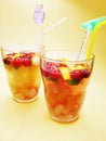 Fruit punch cocktail drinks with cherry Royalty Free Stock Photo