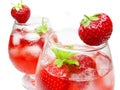 Fruit punch cocktails with strawberry Royalty Free Stock Photo