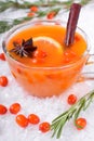 Fruit punch with sea buckthorn berries, citrus and spices