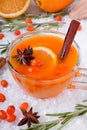 Fruit punch with sea buckthorn berries, citrus and spices