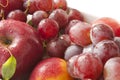Fruit.Red apple and grapes