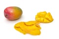 Fruit of ripe fresh mango and dry mango Royalty Free Stock Photo