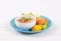 Fruit salad with cinnamon yogurt Royalty Free Stock Photo