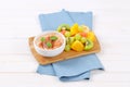 Fruit salad with cinnamon yogurt Royalty Free Stock Photo