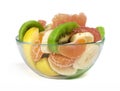 Fruit salad with citrus in a glass bowl Royalty Free Stock Photo