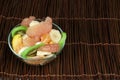 Fruit salad with citrus in a glass bowl Royalty Free Stock Photo