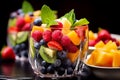 Fruit salad combination bowl pot. Generate Ai