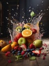 fruit salad falling to the floor was a moment of unexpected and sudden chaos. Generative Ai