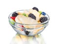 Fruit salad in glass bowl Royalty Free Stock Photo