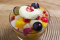 Fruit salad on glass bowl Royalty Free Stock Photo