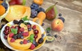 Fruit salad - healthy eating fresh organic fruits vegetarian food - meal Royalty Free Stock Photo
