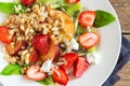 Fruit salad with homemade granola Royalty Free Stock Photo