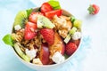 Fruit salad with homemade granola Royalty Free Stock Photo