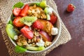 Fruit salad with homemade granola Royalty Free Stock Photo