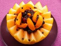 Fruit salad in melon Royalty Free Stock Photo