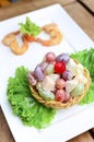 Fruit salad with shrimp