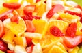 Fruit salad with strawberries, oranges...