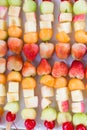 Fruit salad with strawberry apple and cantaloupe Royalty Free Stock Photo