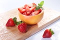 Fruit salad with strawberry and grapefruit Royalty Free Stock Photo