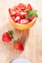 Fruit salad with strawberry and grapefruit Royalty Free Stock Photo