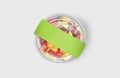 Fruit Salad Transparent Food Container Cover Mockup