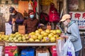 Fruit for sale on the sidewalk in Chinatown