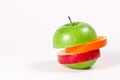 Fruit Sandwich of Green, Red Apple and Orange Royalty Free Stock Photo