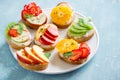 Fruit sandwiches with ricotta cheese Royalty Free Stock Photo