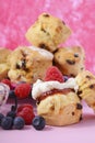 Fruit Scones with berries and cream