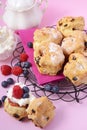 Fruit Scones with berries and cream