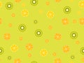 Fruit seamless background with oranges, kiwi and lemons. Vector