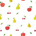 Fruit seamless colorful vector pattern
