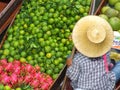 Fruit seller at Floating Bazaar in Thailand Royalty Free Stock Photo