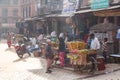 Fruit seller in the streets of Bhaktapur, Nepal Royalty Free Stock Photo