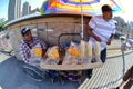 Fruit Sellers, Brooklyn Bridge, Fisheye