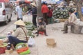 Fruit sellers on the street in Da Lat, Vietnam.