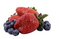 Fruit Series (Isolated blueberries and strawberries)