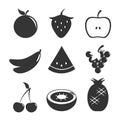 Fruit Set Black White